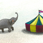 2010個展
「脱走する5匹の象-1」